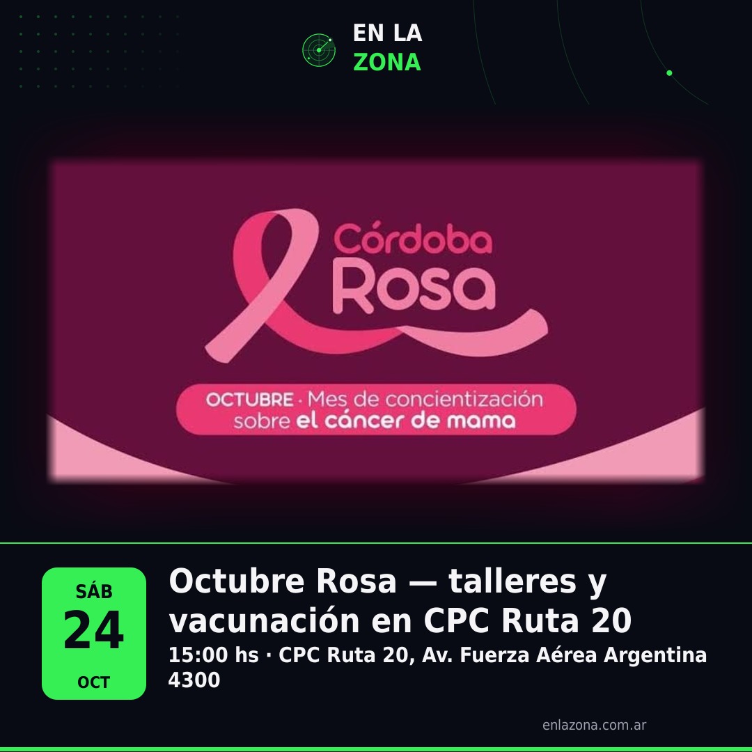 Octubre Rosa — talleres y vacunación en CPC Ruta 20