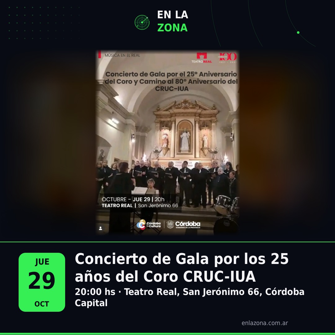 Concierto de Gala por los 25 años del Coro CRUC-IUA