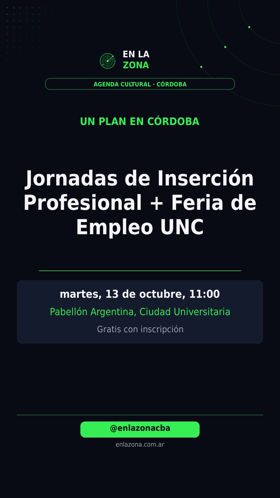 Jornadas de Inserción Profesional + Feria de Empleo UNC