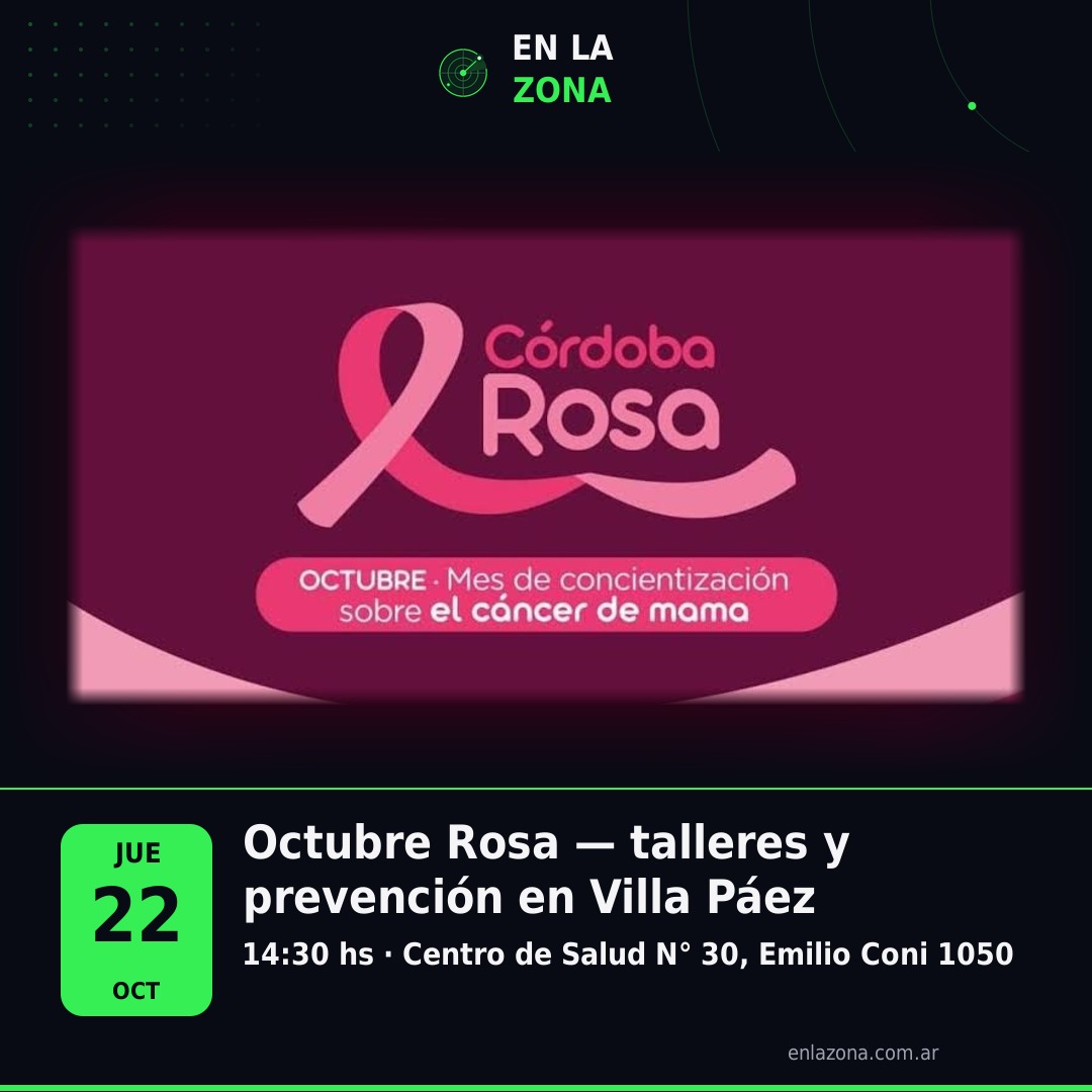 Octubre Rosa — talleres y prevención en Villa Páez